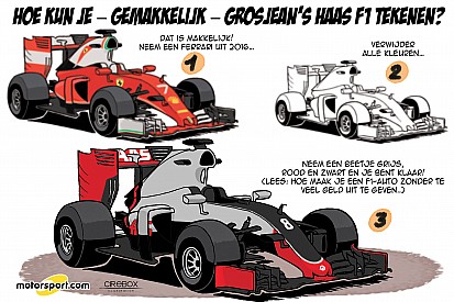 Cartoon van Cirebox: Hoe kun je - gemakkelijk - Grosjean's Haas F1 tekenen?