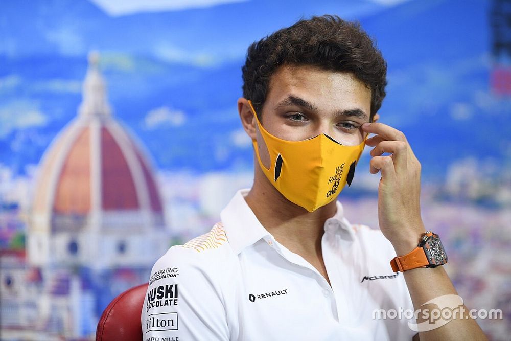 Lando Norris, McLaren in the press conference