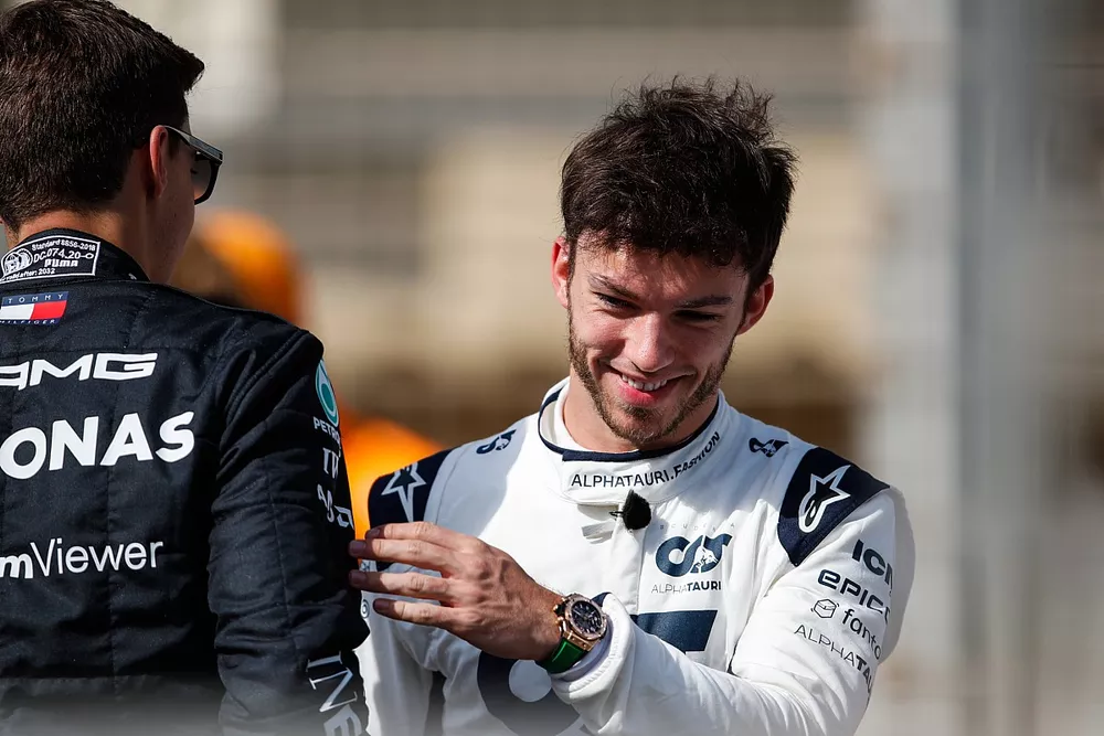Pierre Gasly, Scuderia AlphaTauri, George Russell, Mercedes-AMG