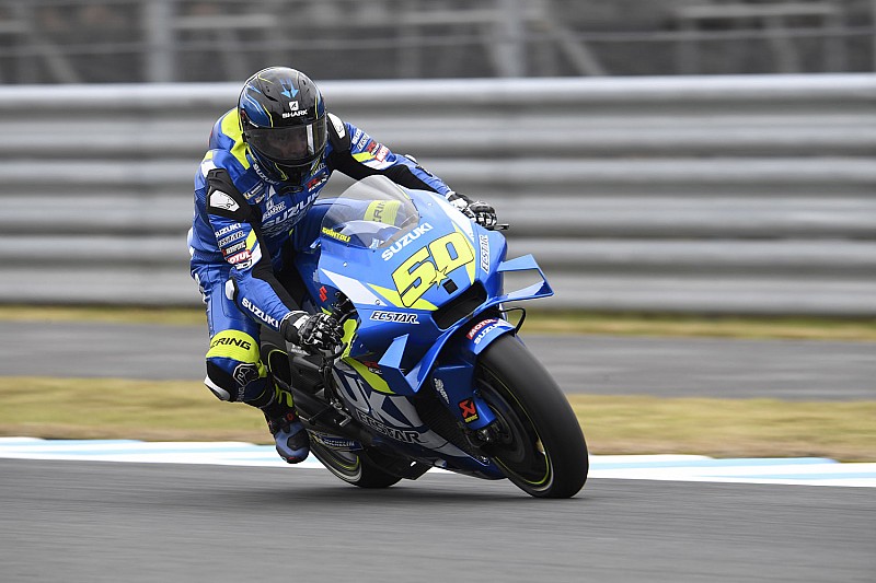 Guintoli au guidon d'un prototype de Suzuki 2020 à Motegi