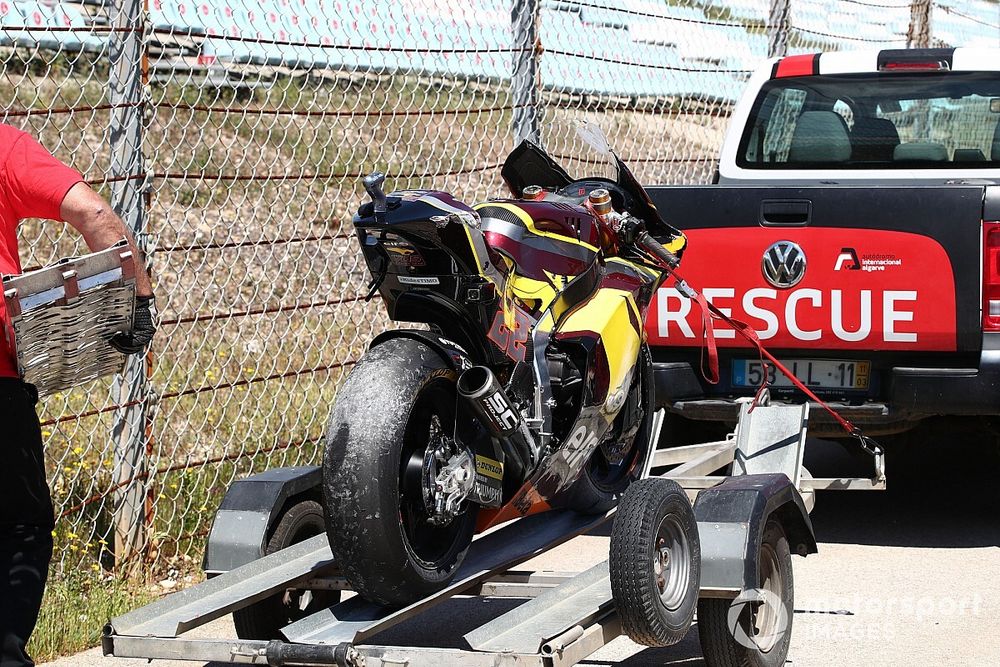 Sam Lowes, Marc VDS Racing Team crashed bike