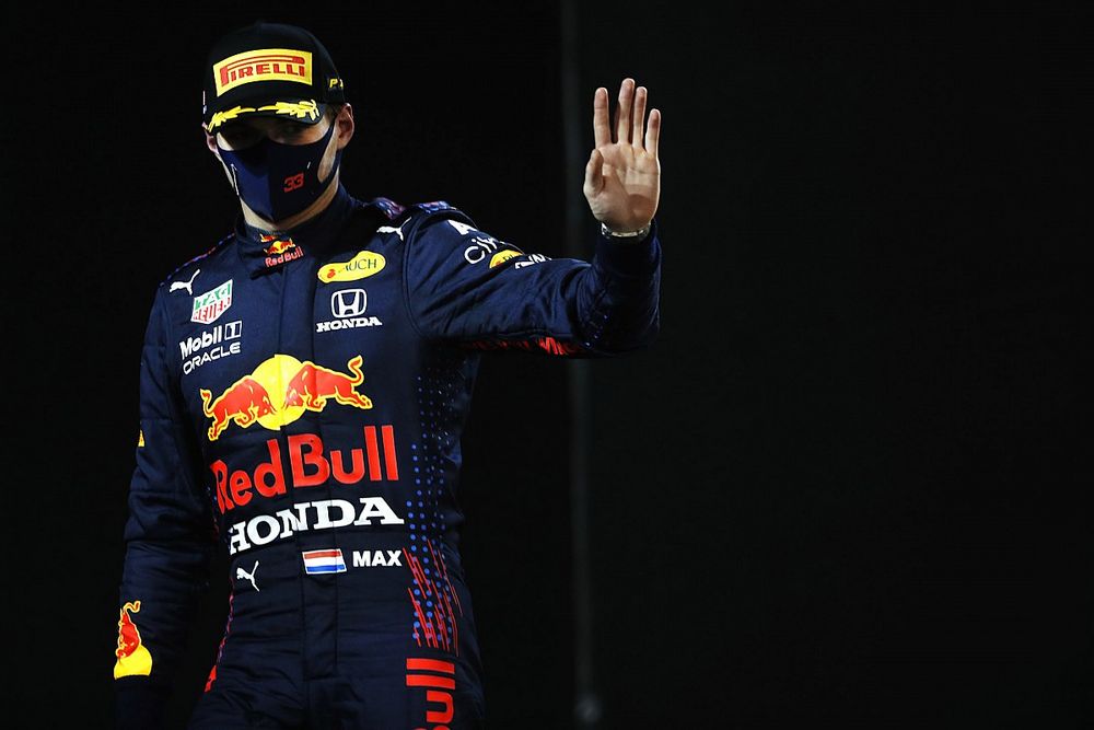 Max Verstappen, Red Bull Racing, 2nd position, in Parc Ferme