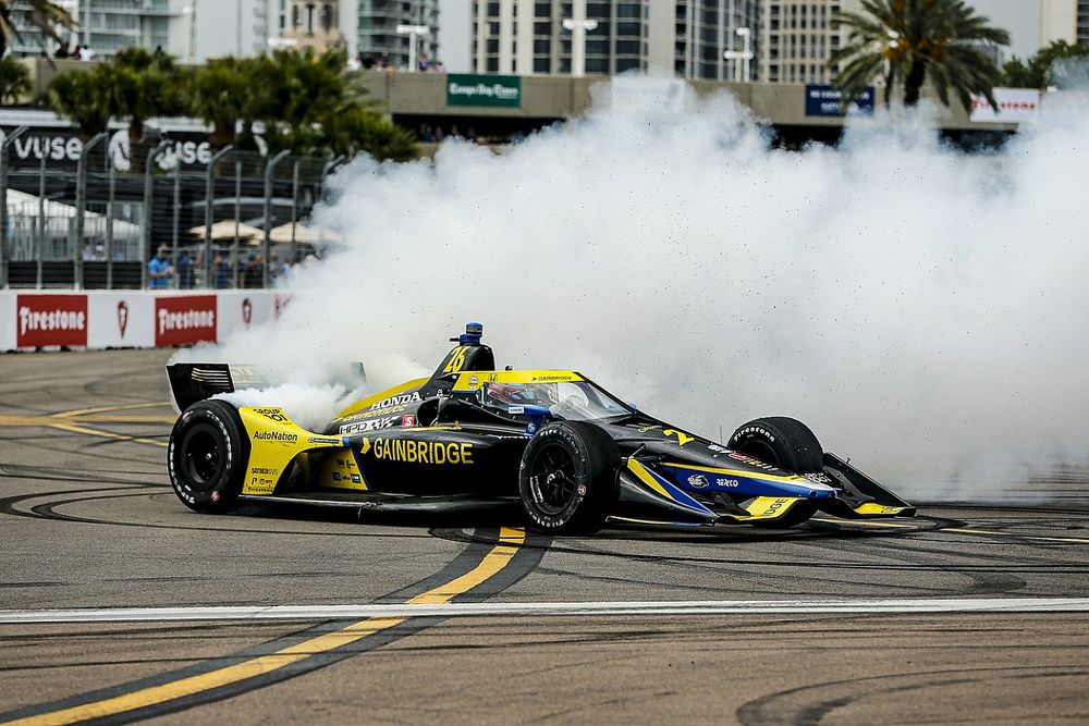 Colton Herta, Andretti Autosport Honda celebrates winning the Firestone Grand Prix of St. Petersburg