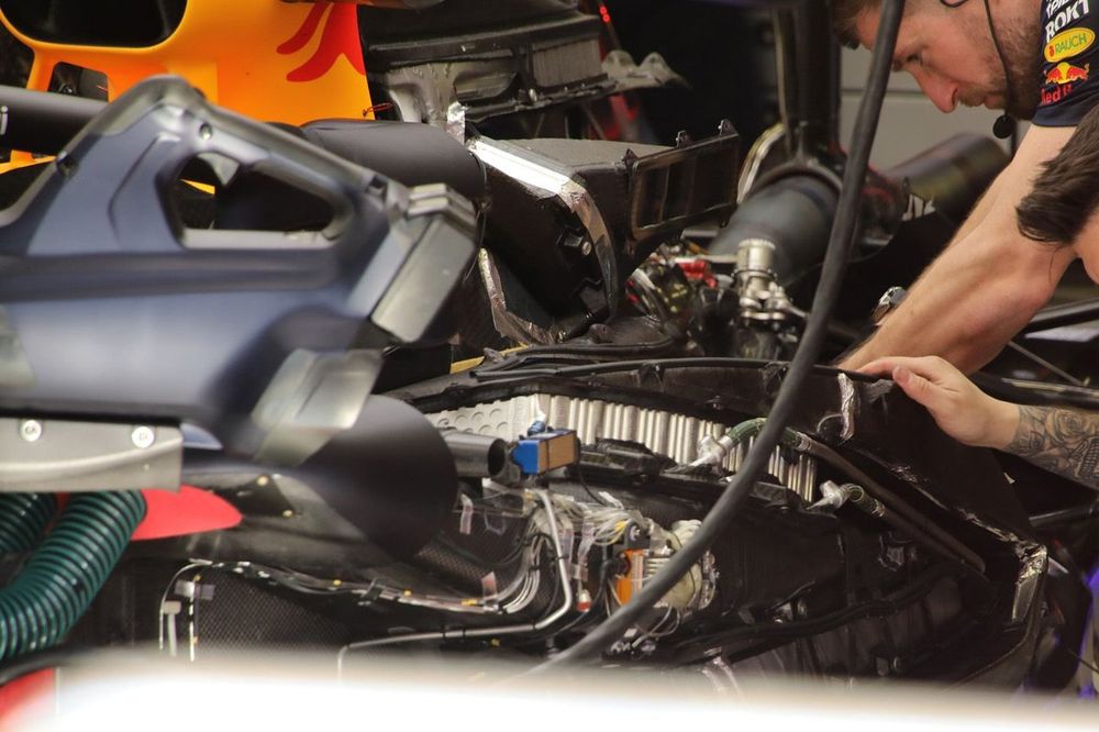 Detalle del motor del Red Bull Racing RB20