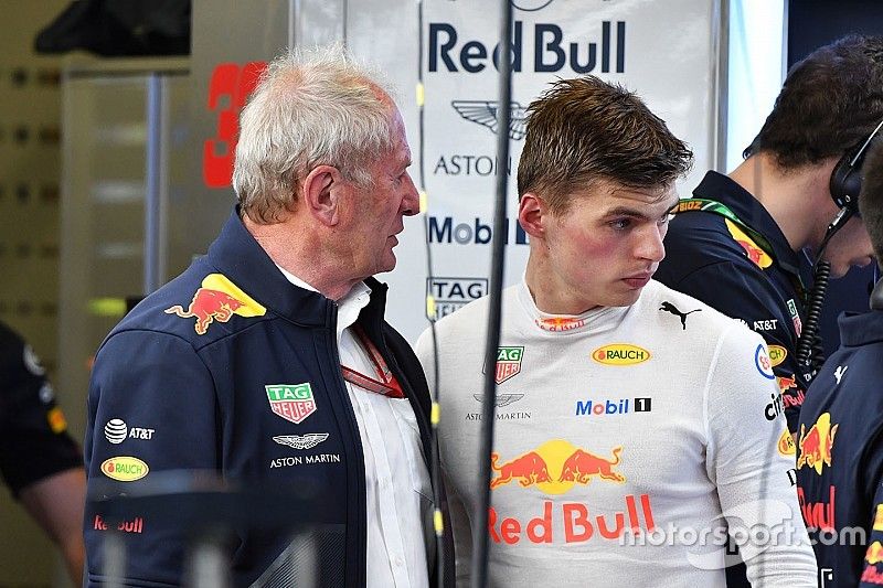 Dr Helmut Marko, Red Bull Motorsport Consultant and Max Verstappen, Red Bull Racing