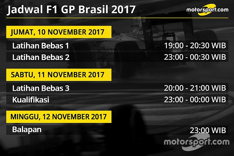 Jadwal lengkap F1 GP Brasil 2017
