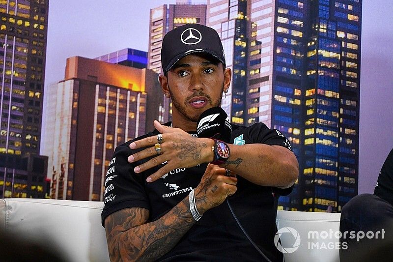 Lewis Hamilton, Mercedes-AMG Petronas F1, in the press conference