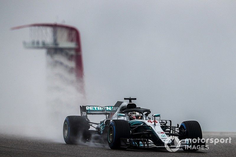 美国大奖赛FP1:汉密尔顿雨地优势达1.3秒