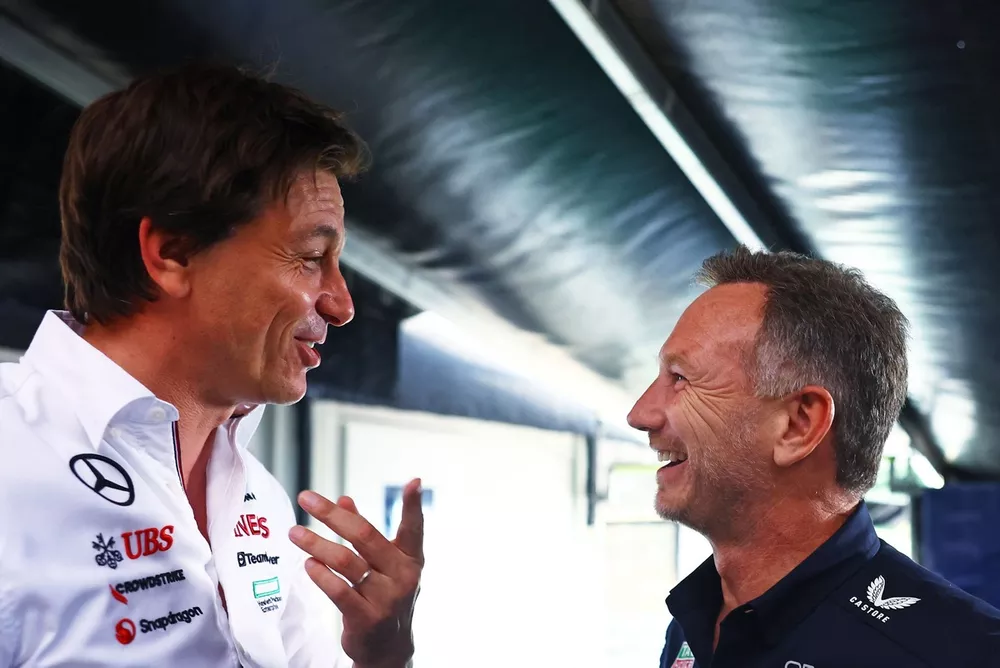 Toto Wolff, Team Principal en CEO, Mercedes-AMG, Christian Horner, Team Principal, Red Bull Racing