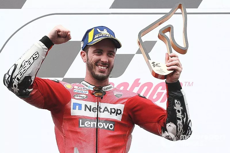 Podium: race winner Andrea Dovizioso, Ducati Team
