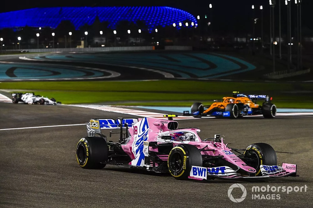 Lance Stroll, Racing Point RP20, Lando Norris, McLaren MCL35