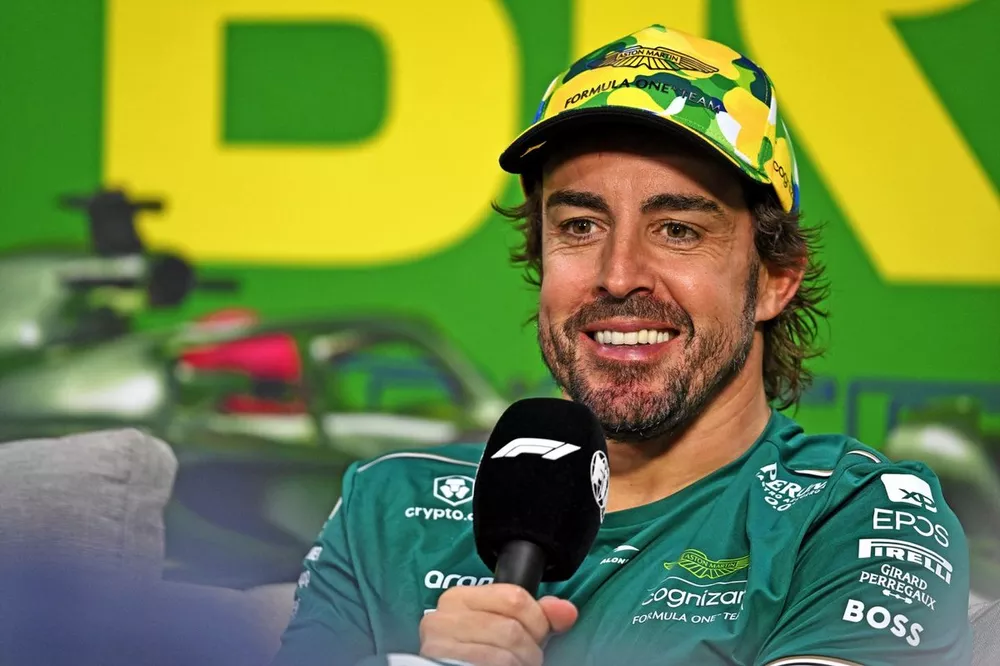 Fernando Alonso, Aston Martin F1 Team, 3rd position, in the Press Conference