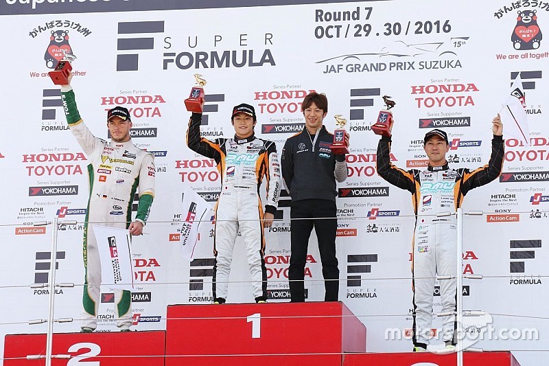 スーパーフォーミュラ最終戦レース1トップ3会見:国本「スタートは完璧、満足できたレースだった」
