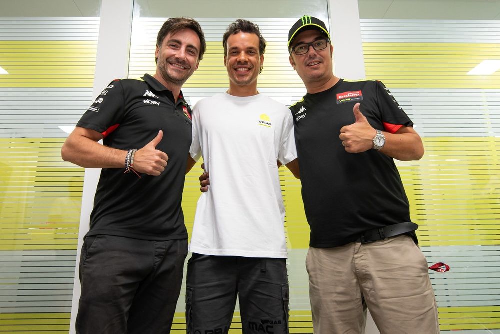 Franco Morbidelli, VR46 Racing Team, Alessio Salucci, director del VR46 Racing Team, Pablo Nieto, Team Manager del VR46 Racing Team
