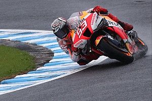 MotoGP Japanese GP: Marquez scores first pole in three years in wet qualifying
