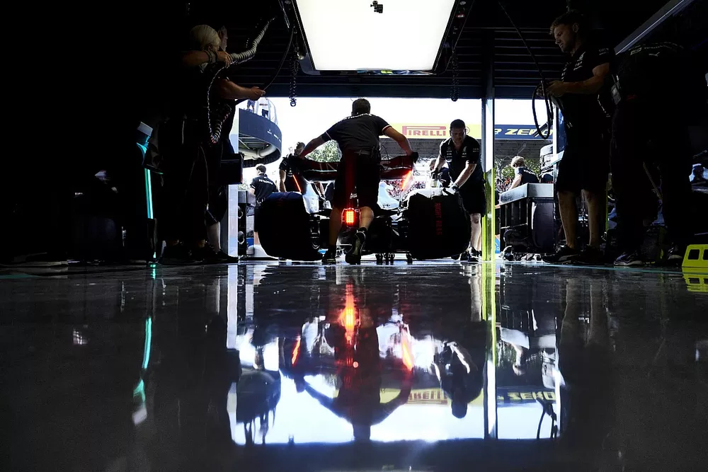 Mechanics in the Mercedes garage