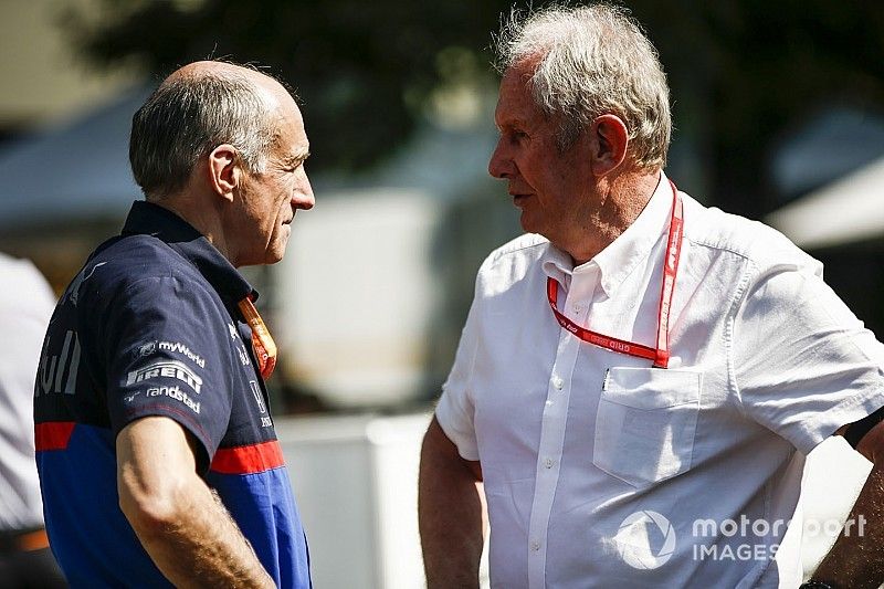 Franz Tost, Director del equipo, Toro Rosso y Helmut Markko, Consultor, Red Bull Racing