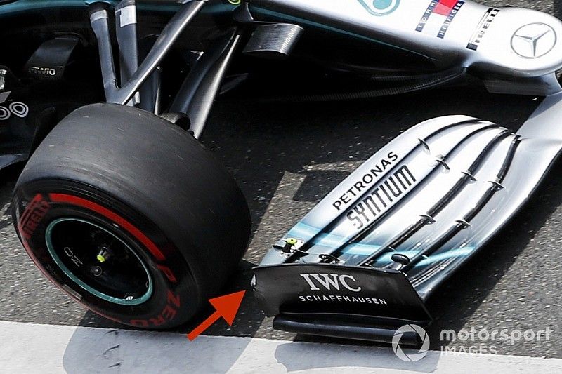 Mercedes AMG F1 W10 detalle del alerón 
