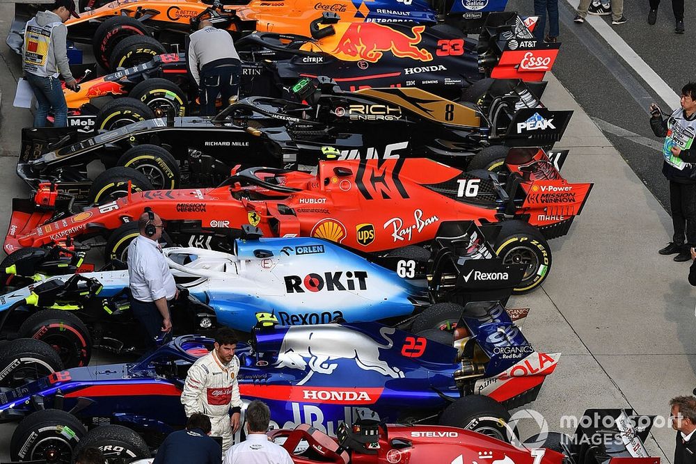 The cars in Parc Ferme after the race