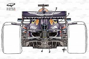 Red Bull: gli scarichi della wastegate in basso per l'estrattore