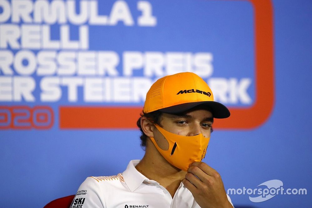 Lando Norris, McLaren in the press conference