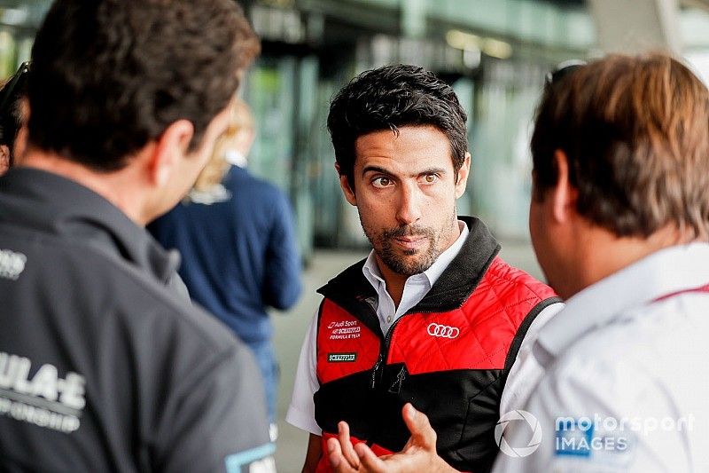 Lucas Di Grassi, Audi Sport ABT Schaeffler, talks to the press