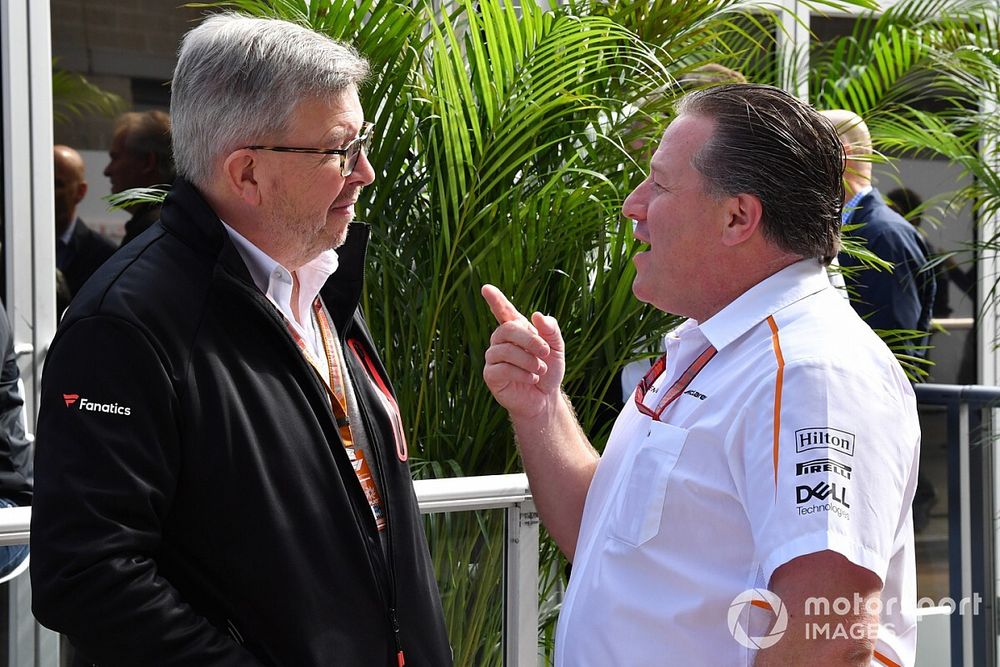 Ross Brawn, Formula One Managing Director of Motorsports and Zak Brown, McLaren Racing CEO 