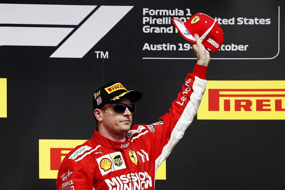 Kimi Raikkonen, Ferrari op het podium
