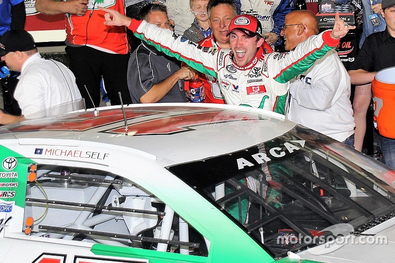 Michael Self charges to ARCA win on late restart at Chicagoland
