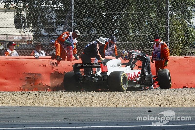 Romain Grosjean, Haas F1 Team, dopo l'incidente