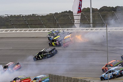 Big wreck ends Stage 2 at Talladega with Bowyer out front