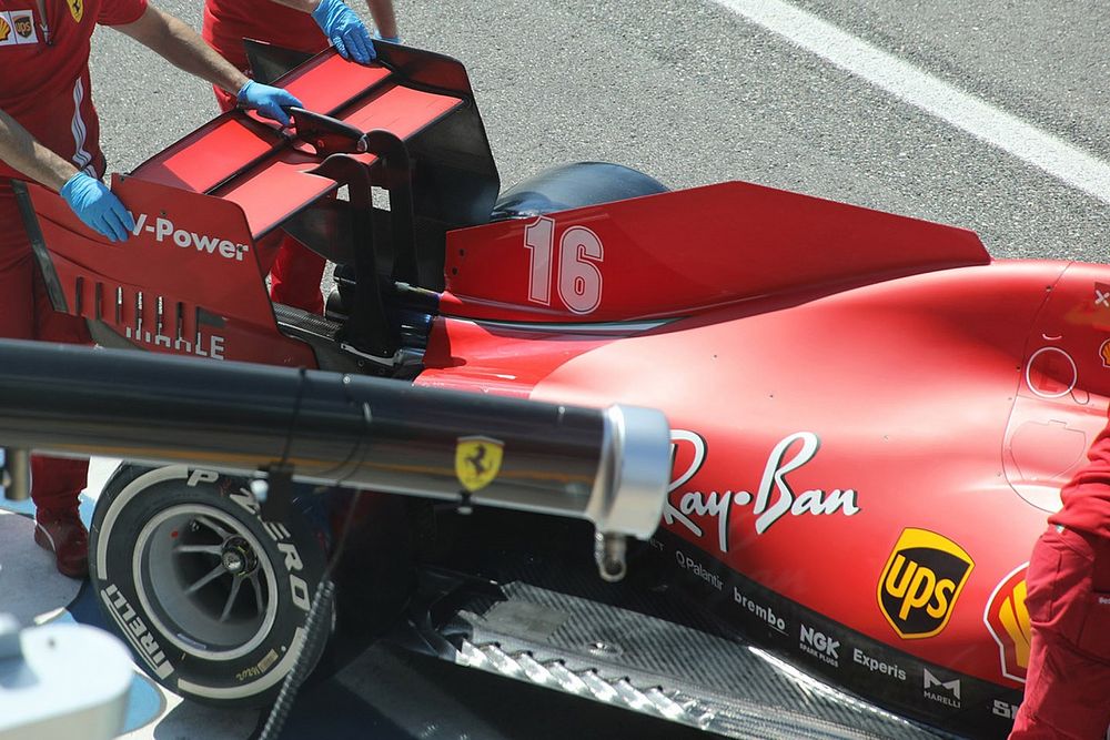 Ferrari ali scariche: dimezzato il flap mobile rispetto a Spa