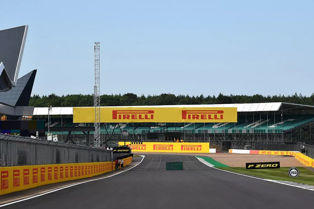 Pirelli signage around the Silverstone circuit
