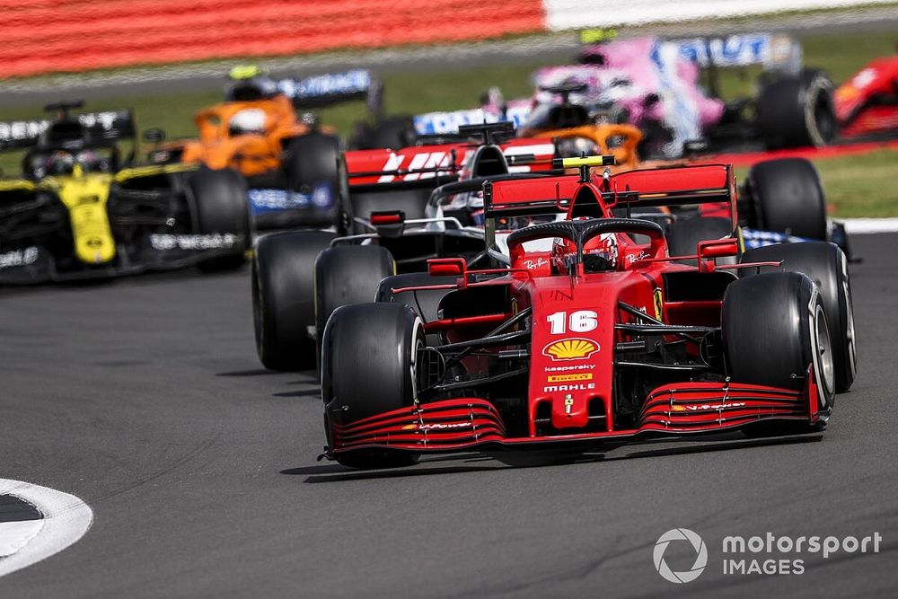 Charles Leclerc, Ferrari SF1000, Romain Grosjean, Haas VF-20, and Daniel Ricciardo, Renault F1 Team R.S.20