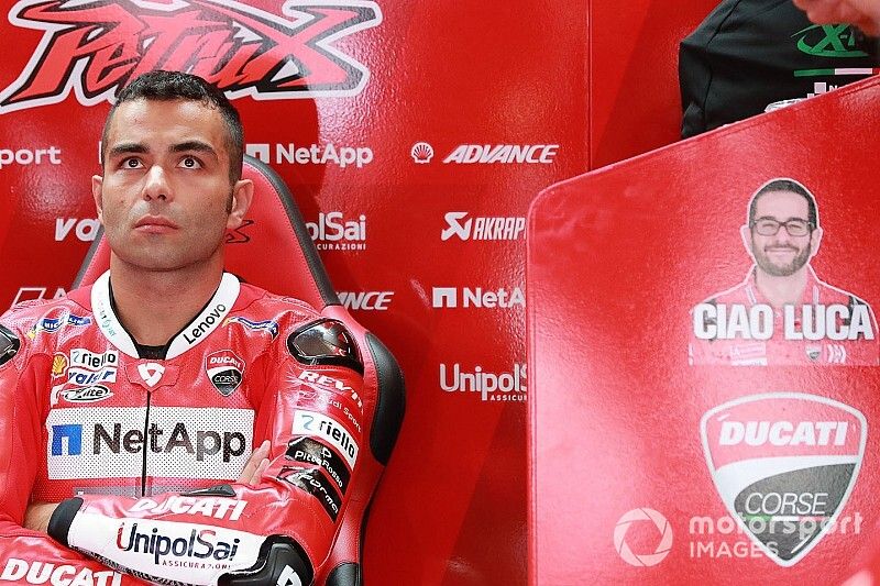 Danilo Petrucci, Ducati Team, 'Ciao Luca' tribute sticker