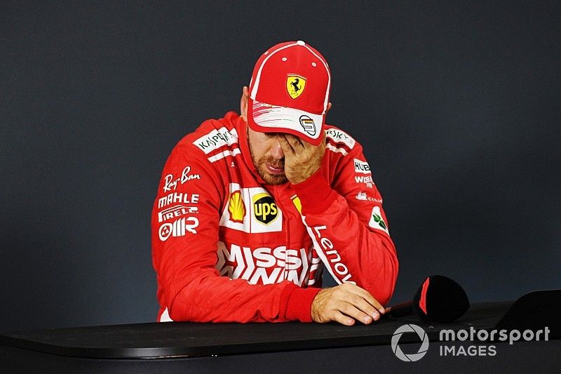 Sebastian Vettel, Ferrari, in conferenza stampa