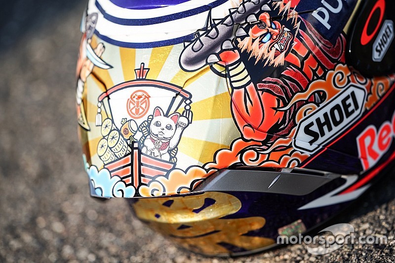 In beeld: Nieuwe helm Marc Marquez voor Motegi