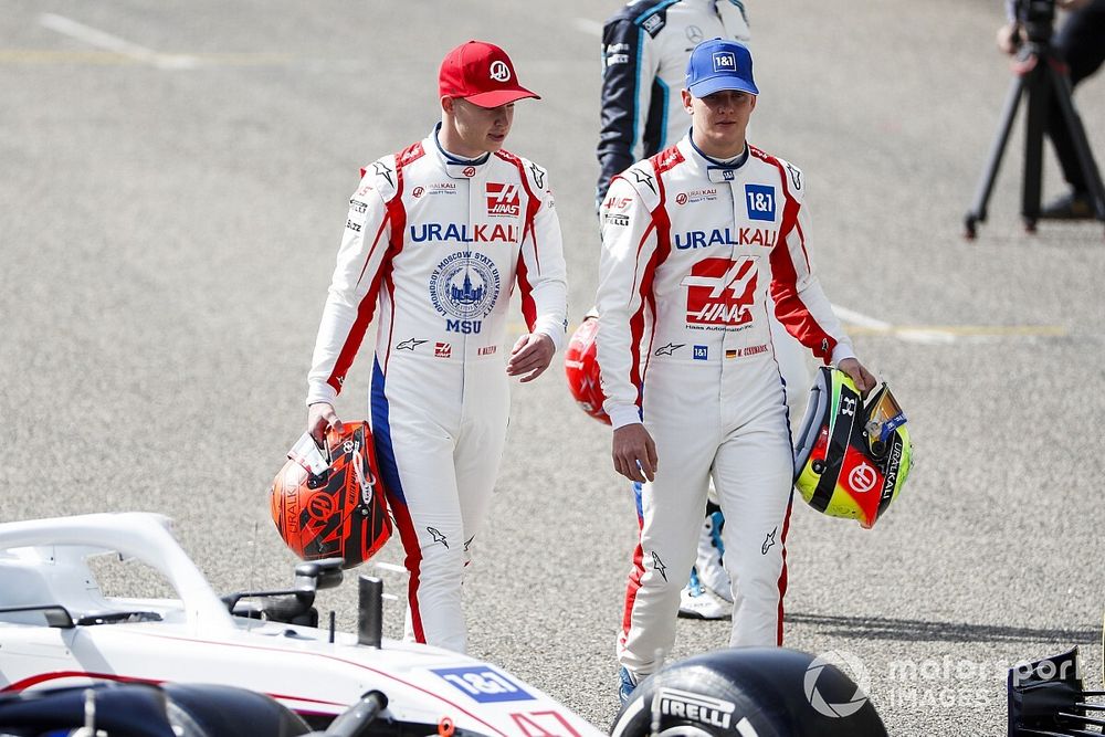 Nikita Mazepin, Haas F1 and Mick Schumacher, Haas F1