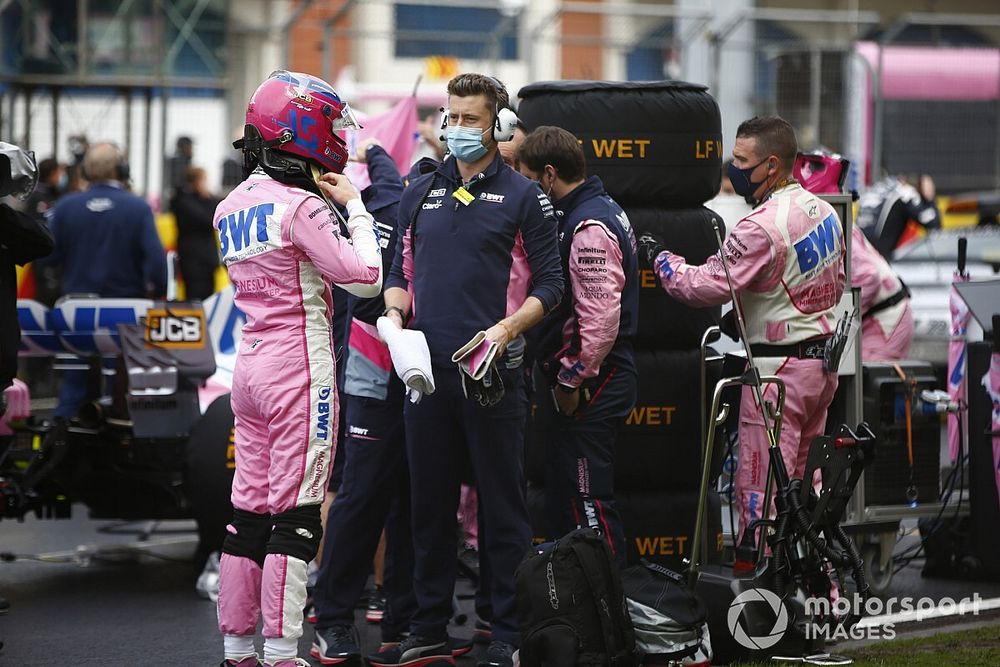 Lance Stroll, Racing Point, on the grid