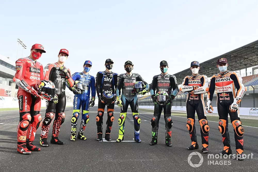 Jack Miller, Ducati Team, Lorenzo Savadori, Aprilia Racing Team Gresini, Joan Mir, Team Suzuki MotoGP, Luca Marini, Esponsorama Racing, Valentino Rossi, Petronas Yamaha SRT, Franco Morbidelli, Petronas Yamaha SRT, Pol Espargaro, Repsol Honda Team, Stefan Bradl, Repsol Honda Team