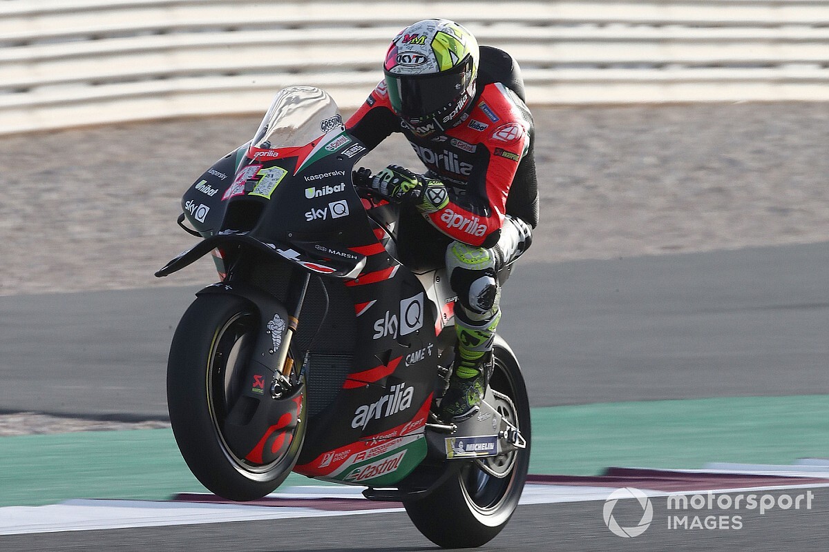 Doha MotoGP: Aprilia's Espargaro tops FP1 as Morbidelli suffers technical woes