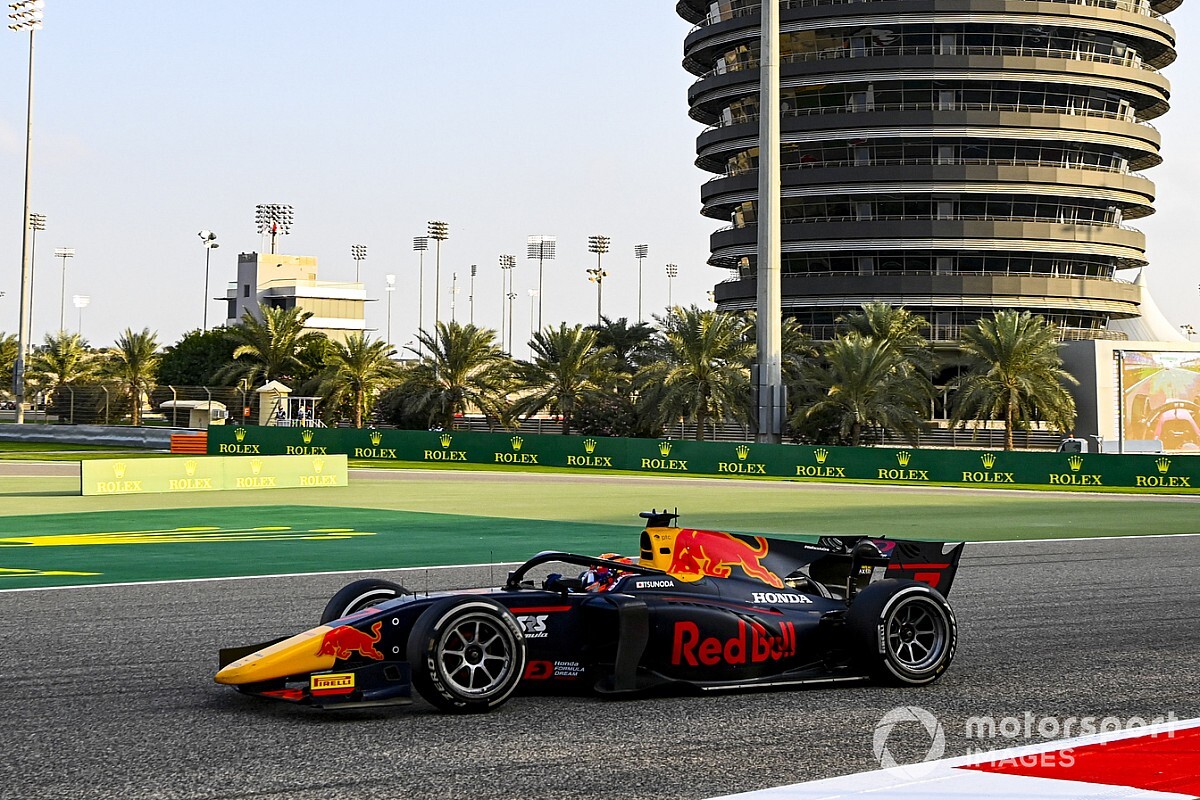 F2サクヒール2:シューマッハー戴冠。角田は8番手から追い上げ2位、ランク3位で締め括り