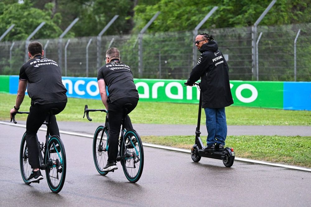 Lewis Hamilton, Mercedes-AMG F1 Team, rides the track