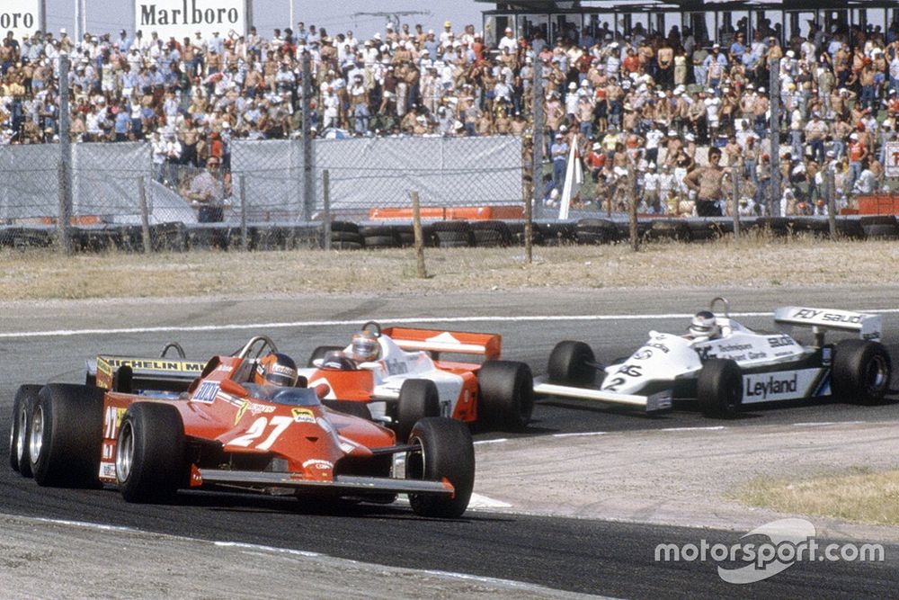 Gilles Villeneuve, Ferrari; Jacques Laffite, Ligier; John Watson, McLaren; Carlos Reutemann, Williams