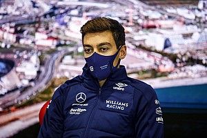 Russell was "almost crashing" in Sochi pits after being first to take slicks