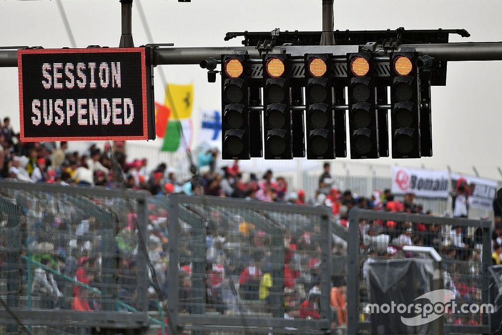 Luces rojas y el mensaje de la sesión suspendida