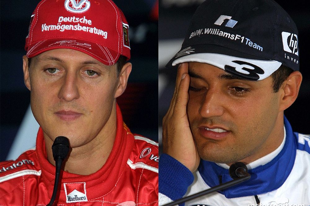 Michael Schumacher, Ferrari, Juan Pablo Montoya, BMW Williams