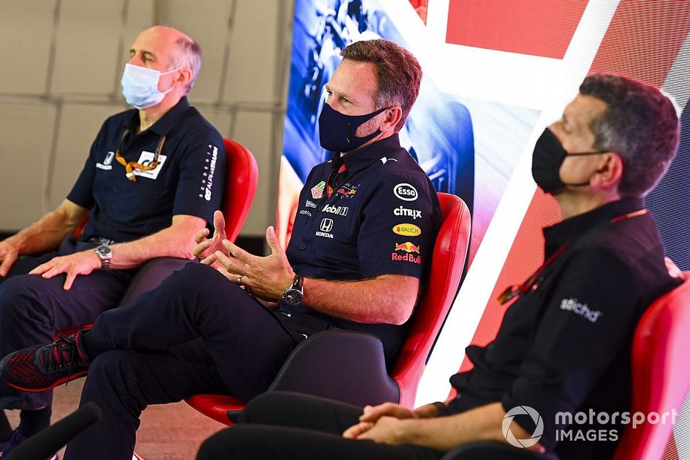 Franz Tost, AlphaTauri, Christian Horner, Red Bull Racing en Guenther Steiner, Haas F1 