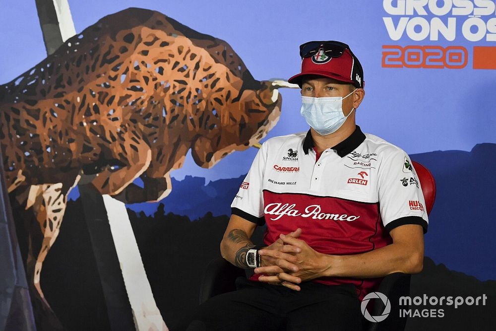 Kimi Raikkonen, Alfa Romeo in the press conference 