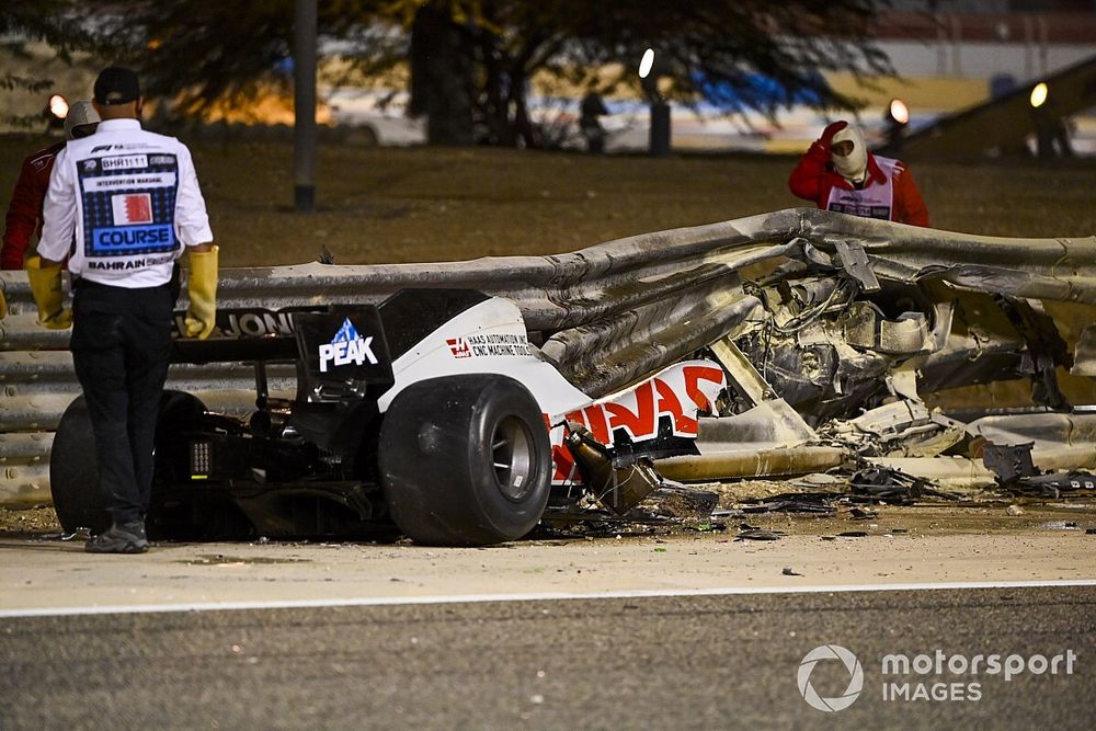 Crash van Romain Grosjean, Haas